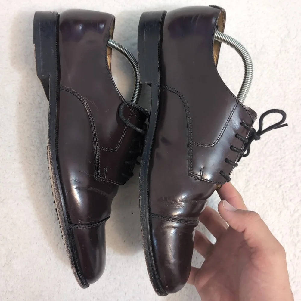 Cole Haan Caldwell 08331 Men 10.5 CherryBrown Leather Lace Up Oxford Dress Shoes